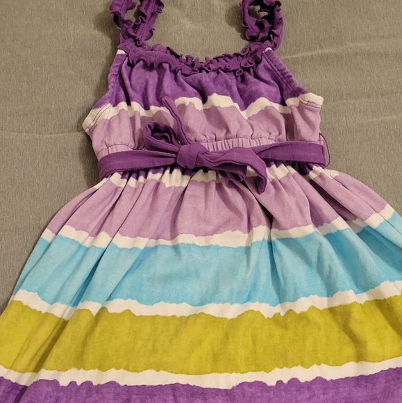Colorful and Stripped Purple Girl Dress, Size 5 - Picture 6 of 8